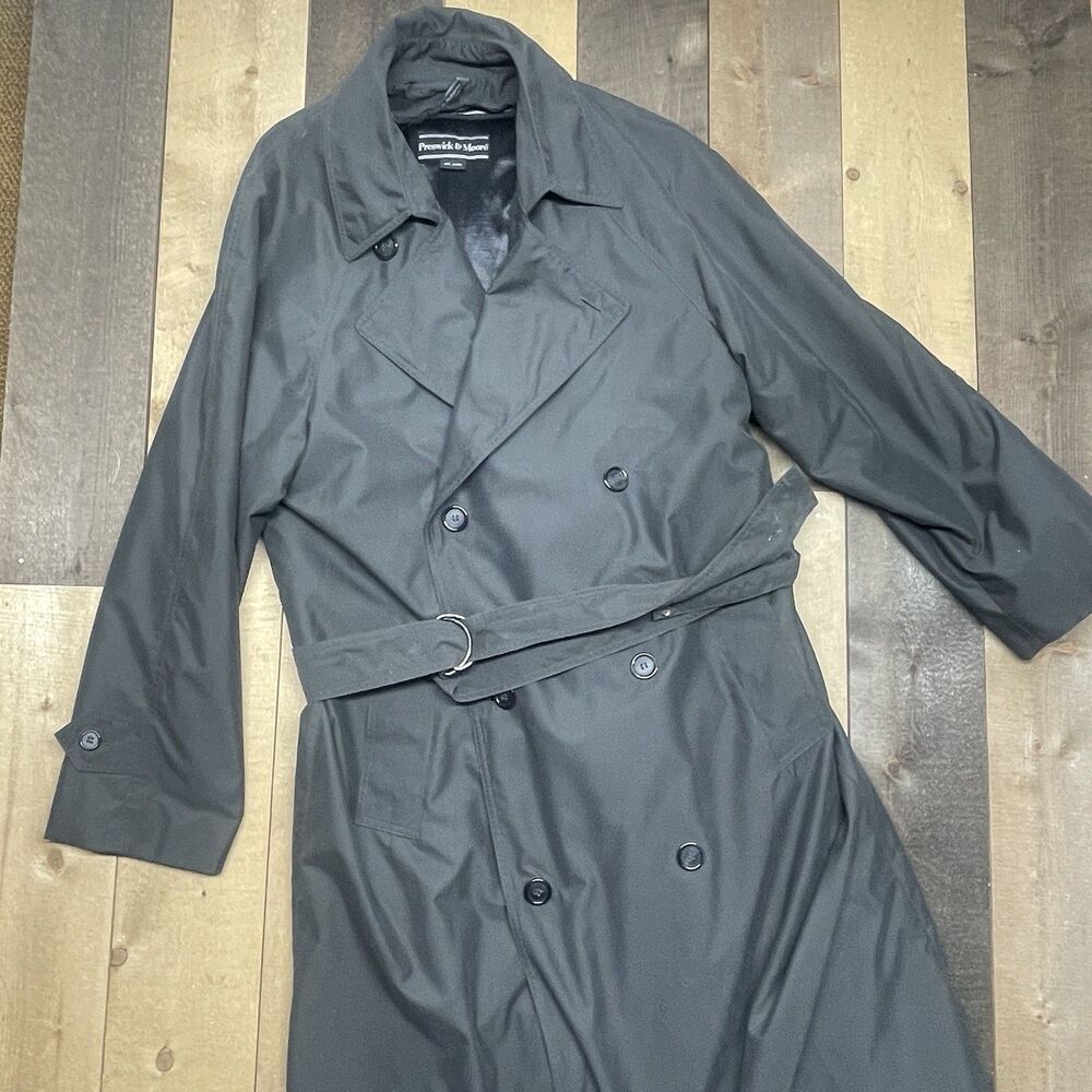 Preswick & Moore Men's 38 Regular Trench Coat Lined w/ Belt